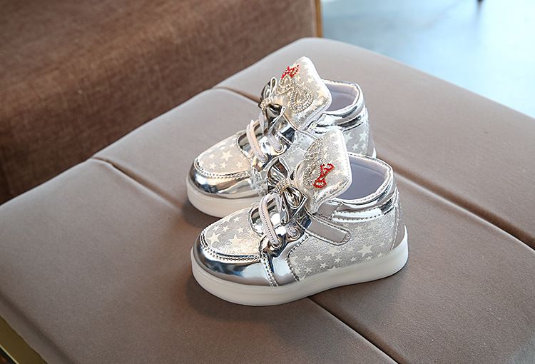 Kids Light Shoes Glowing Shoes LED Girls Baby Shoes-white