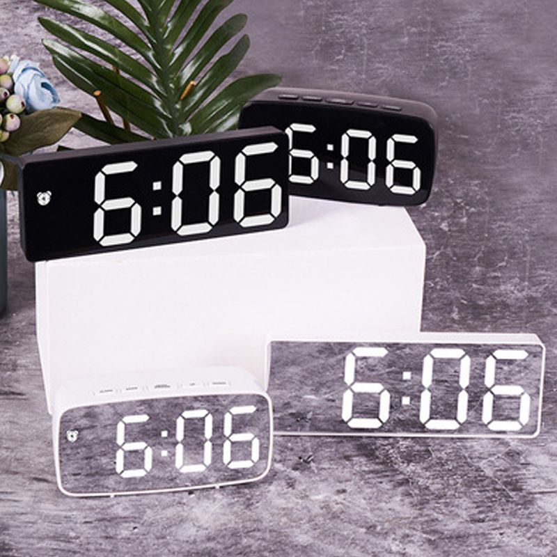 LED Modern  Electronic  Alarm Clock Mirror Large Screen Clock