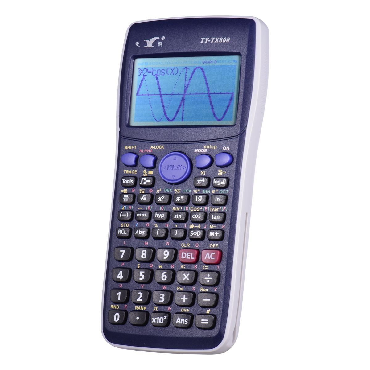 Calculator Scientific Graphic Calculator Multi-Functional Large LCD Screen Adjustable Contrast/Brightness USB Interface Black