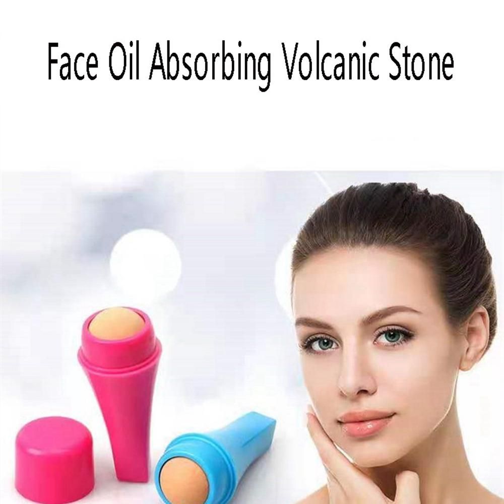 Face Oil Absorbing Volcanic Stone Roller Skincare Oil Removing for At-Home Black