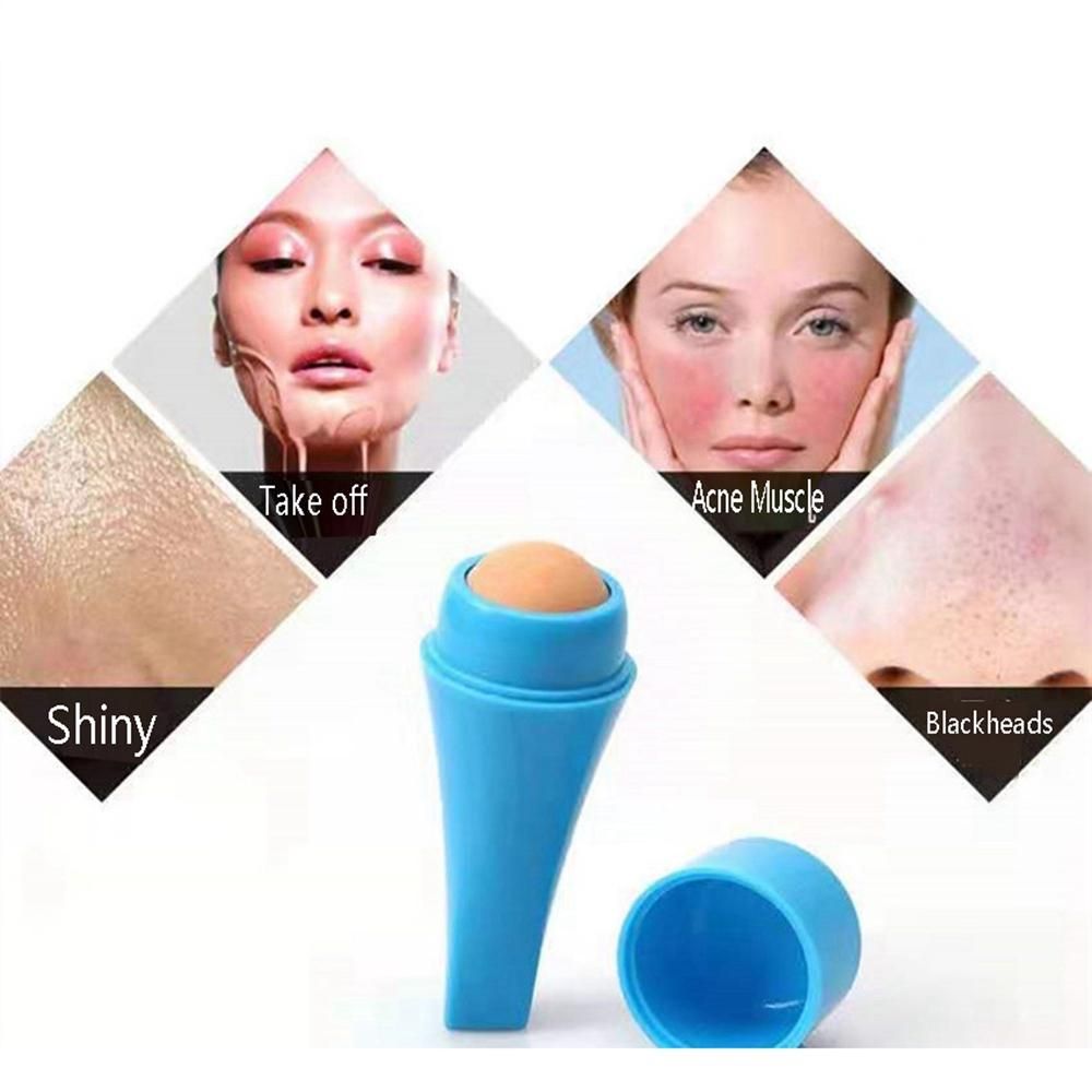 Face Oil Absorbing Volcanic Stone Roller Skincare Oil Removing for At-Home Black