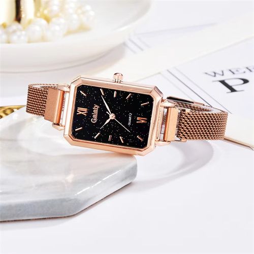 Square Head Mesh Strap Watch+bracelet Set