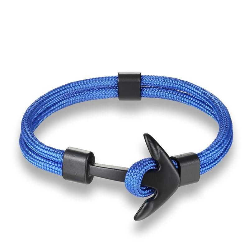 New Fashion Woven Multilayer Black Anchor Bracelets Men Hope Anchor Bracelet Pulsera Navy Hand Lucky Survival Leather Bracelets