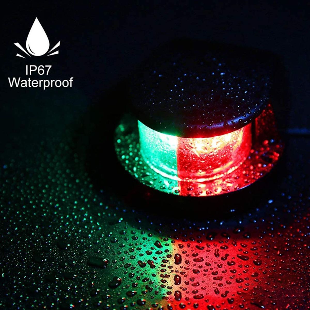 Yacht Light Red Green Signal Navigation Light Black
