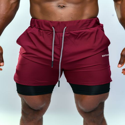 Men's Shorts With Tights - Red