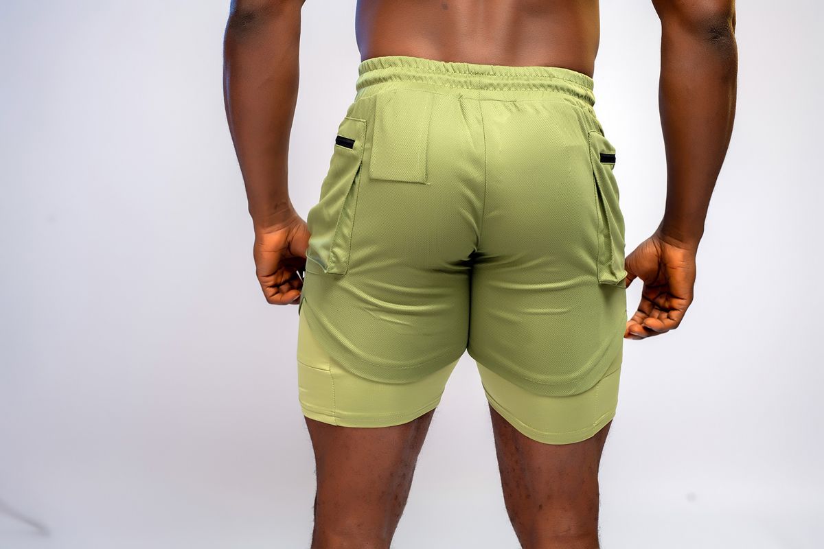 Men's Shorts With Tights - Green
