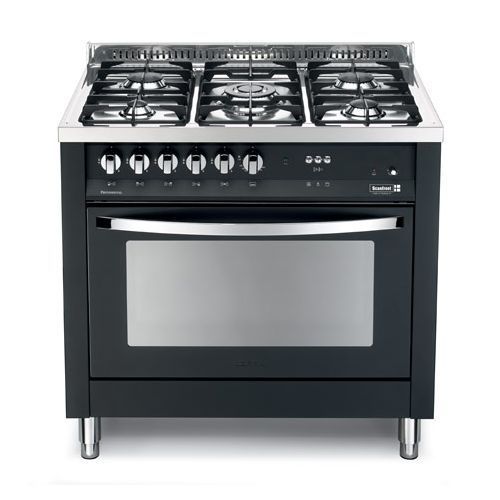 5 Gas Burners Gas Cooker With Oven Grill - Silver