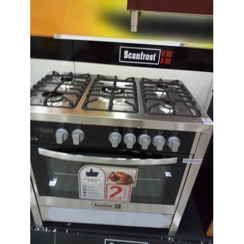 5 Gas Burners Gas Cooker With Oven Grill - Silver