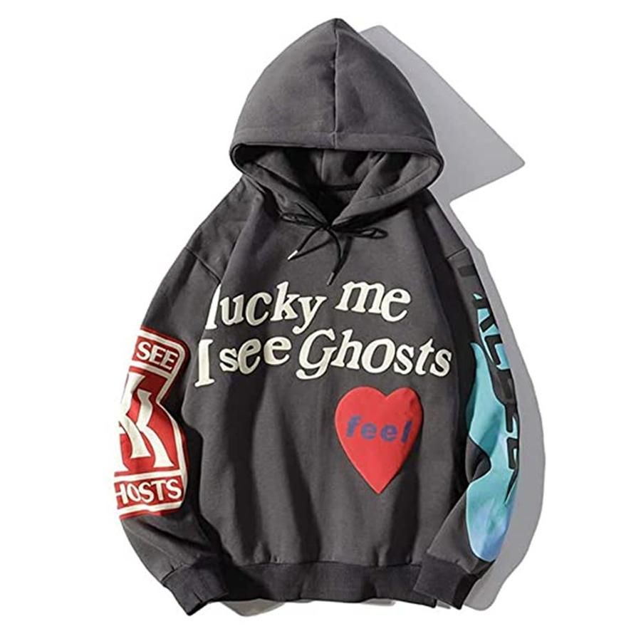 Men's Hip Hop Hoodie Kanye Lucky Me I See Ghosts