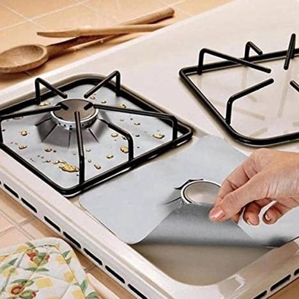 8Pcs Gas Hob Range Protectors Stovetop Burner Protector Liner Cover Cleaners Cooker Covers Reusable Gas Stove Mats
