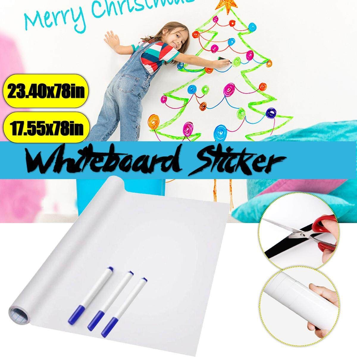 Self-adhesive Whiteboard Sticker Waterproof Movable Kid Erasable Roll Up Reusable Message Board 45cm X 200cm