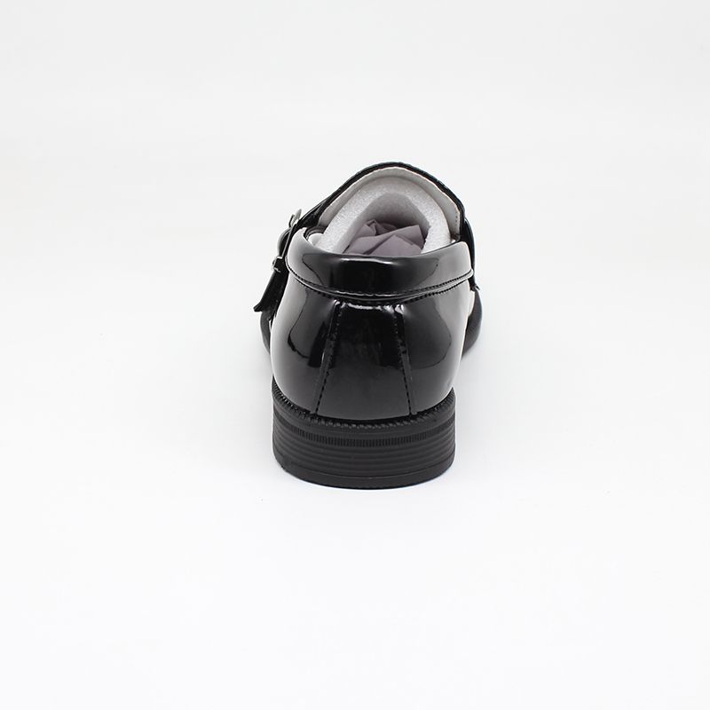 Boys Velcro School Shoe Kids Formal Shoes-Black