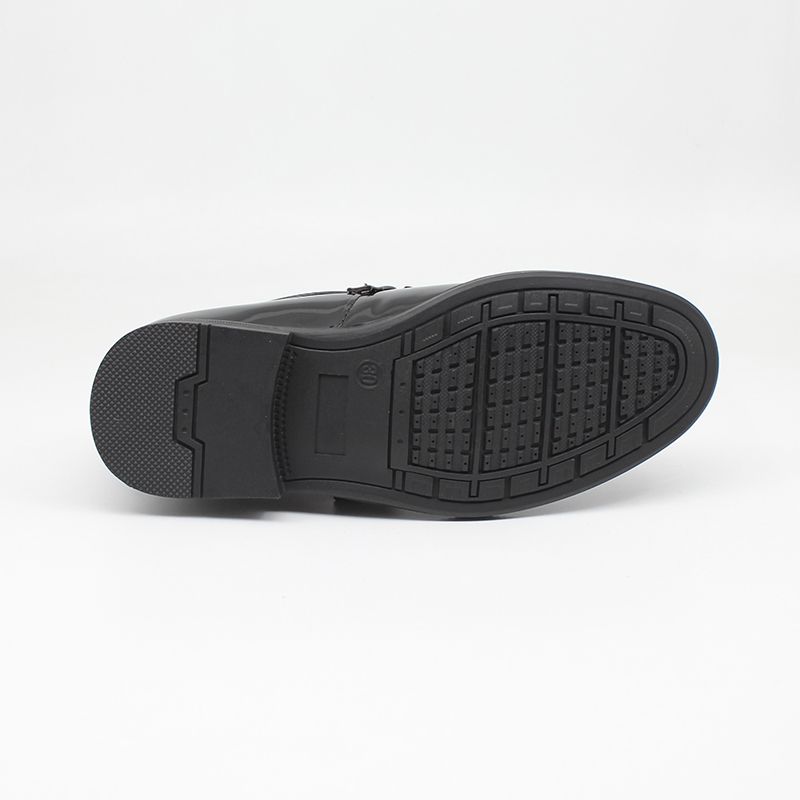 Boys Velcro School Shoe Kids Formal Shoes-Black