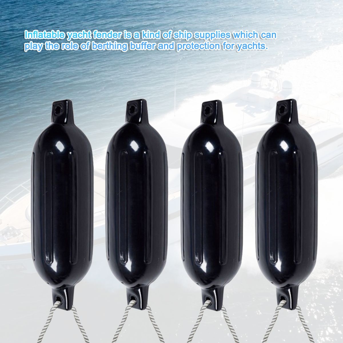 Mooring Buoy Boat Inflatable Yacht-Fender Black