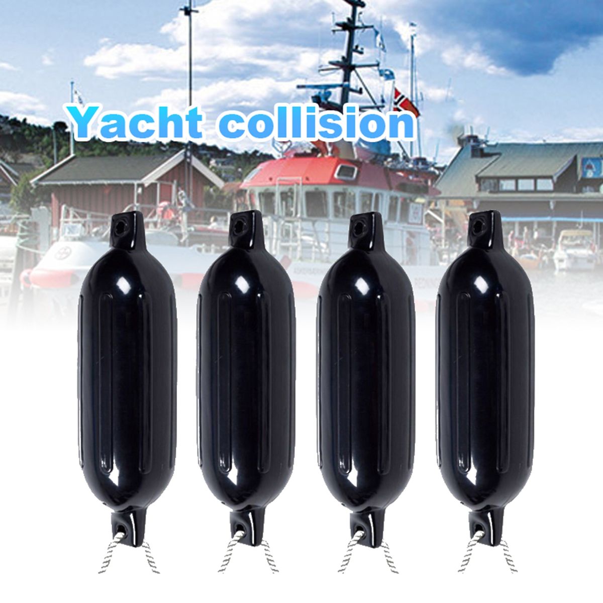 Mooring Buoy Boat Inflatable Yacht-Fender Black
