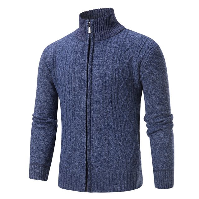 Men's Long Sleeved Cotton Sweater Casual Slim Cardigan Coat