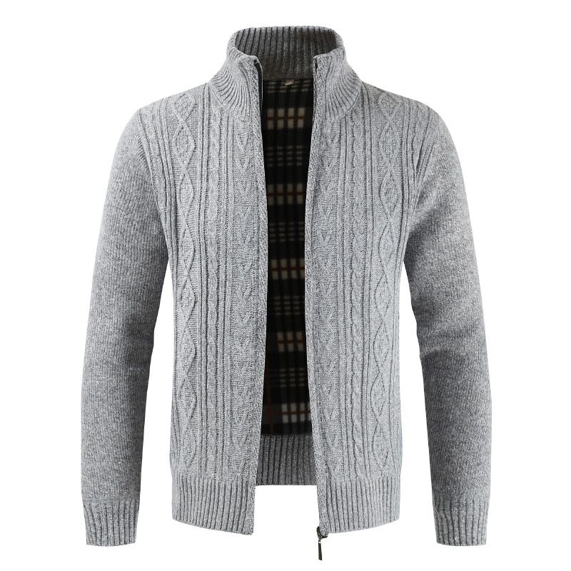 Men's Long Sleeved Cotton Sweater Casual Slim Cardigan Coat