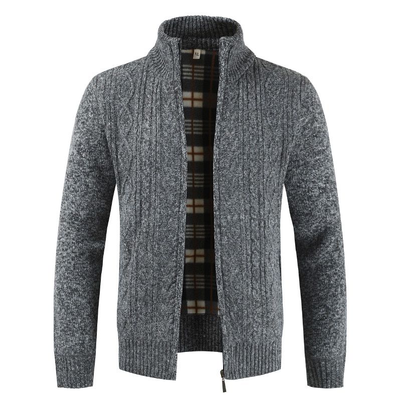 Men's Long Sleeved Cotton Sweater Casual Slim Cardigan Coat