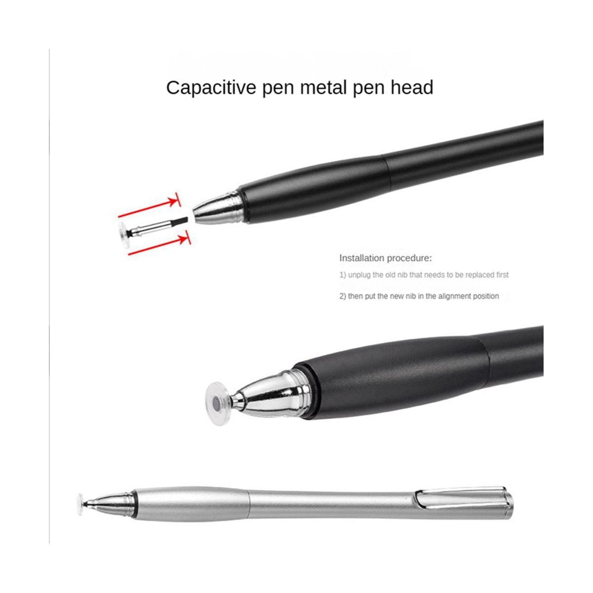 5PCS Universal Stylus Pen Transparent Disc Capacitive Screen Touch Pen Replacement Tip Drawing Writing Nib Pencil Head
