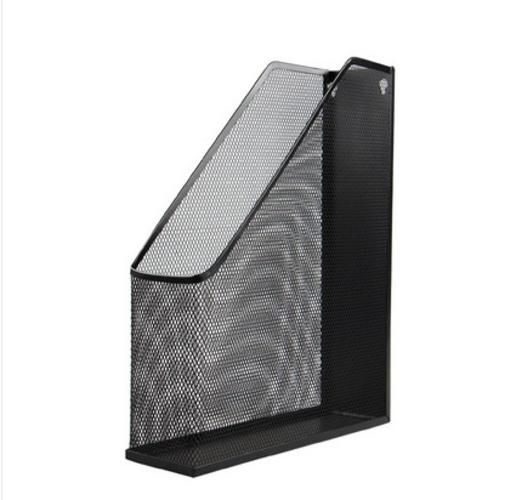 Black Silver Magazine File Holder Metal Mesh Bookends Desktop Organizer Shelf Grid Document Book Holder Support Stand Storage