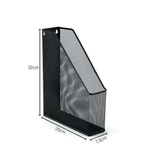 Black Silver Magazine File Holder Metal Mesh Bookends Desktop Organizer Shelf Grid Document Book Holder Support Stand Storage