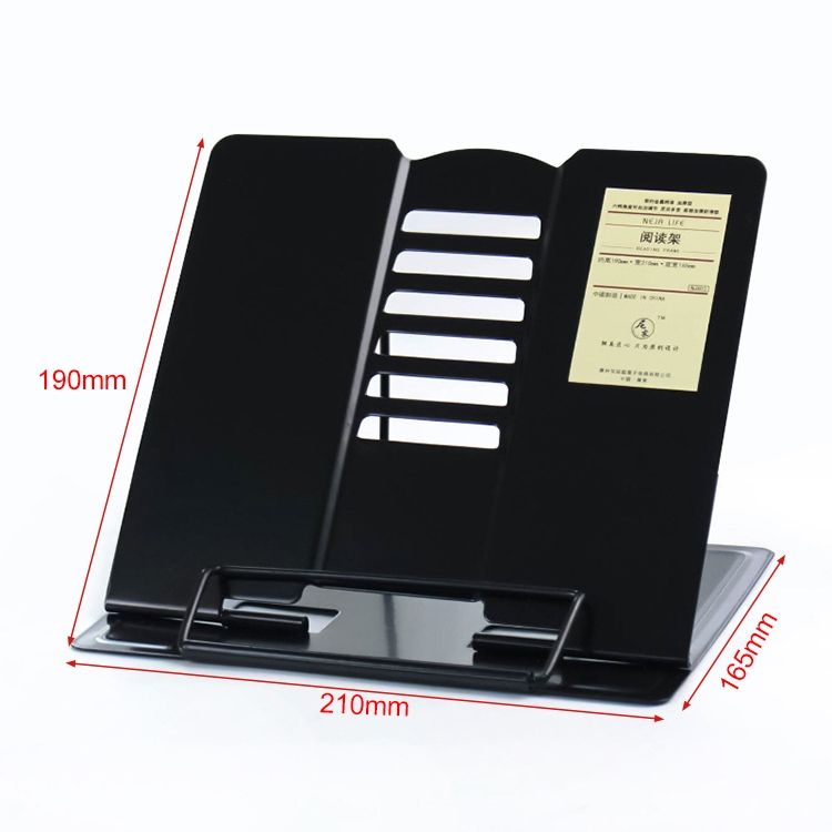 Portable Metal Adjustable Reading Book Holder Support IPad Document Book Shelf Bookstand, Size:Small(Grey)