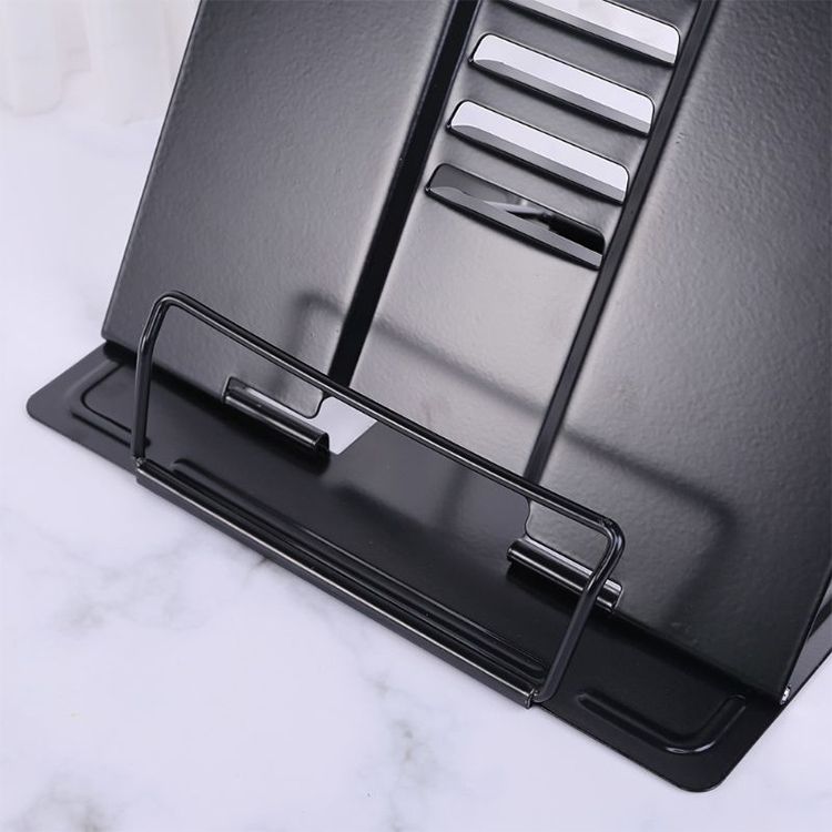 Portable Metal Adjustable Reading Book Holder Support IPad Document Book Shelf Bookstand, Size:Small(Grey)