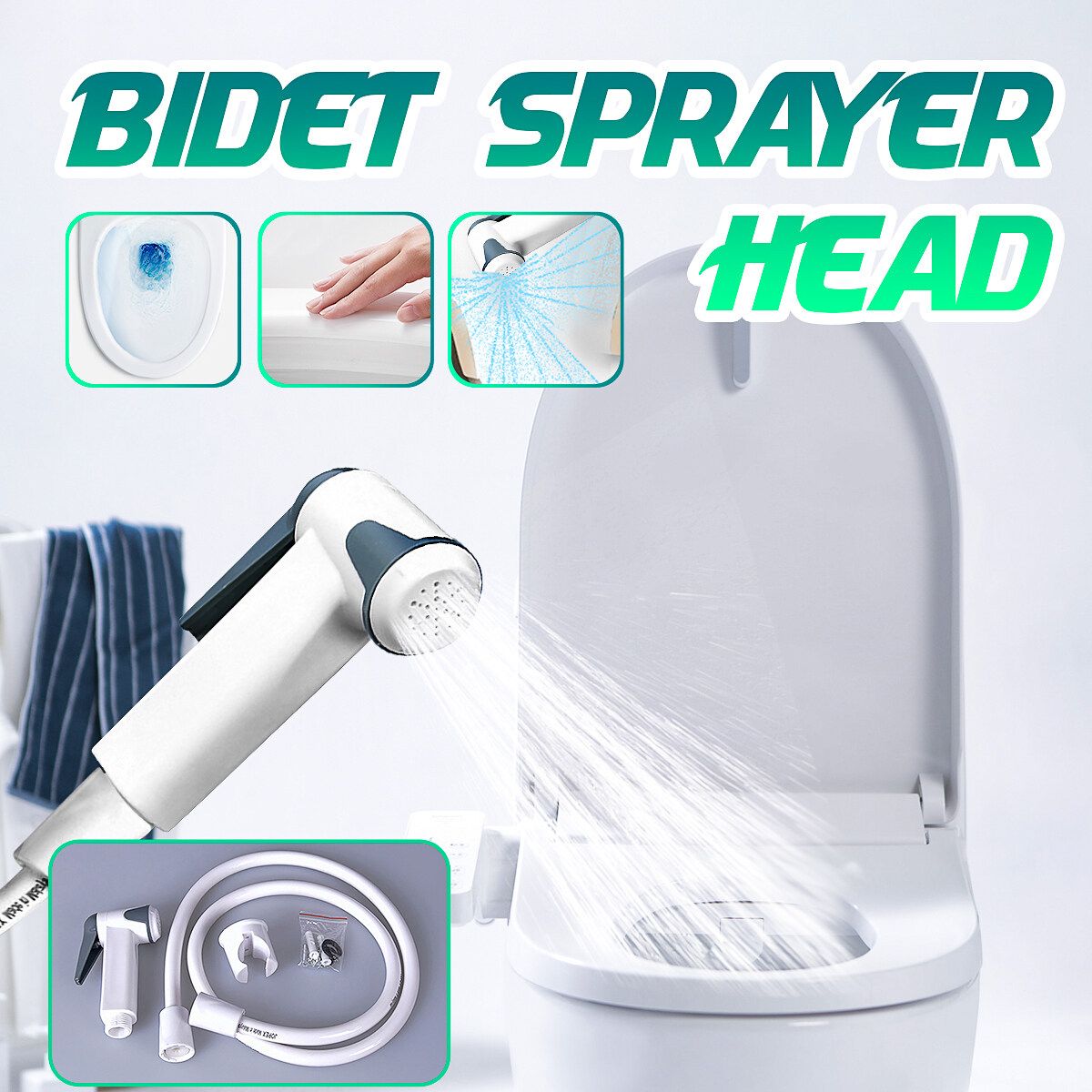 1/2'' Hand Held Shower Head Toilet Bidet Spray Sprinkler Wash Jet Hose Set Set