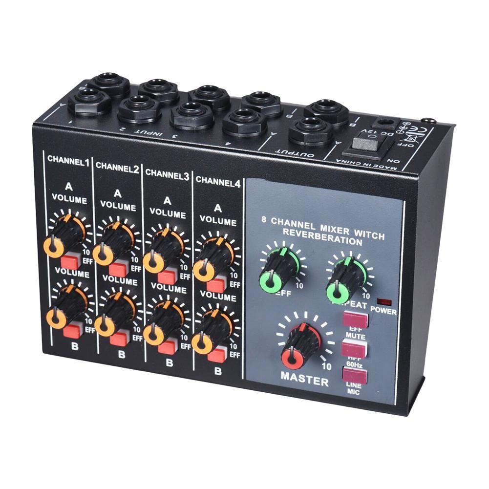 Karaoke Mixer Professional 8 Channel Studio Audio DJ Mixing