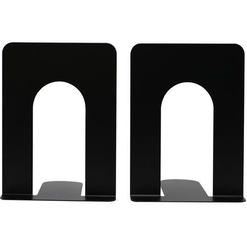 1 Pairs Metal Bookends Nonskid Heavy Duty Book Ends Supports For Books DVDs Magazines (Black)