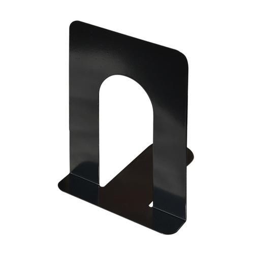 1 Pairs Metal Bookends Nonskid Heavy Duty Book Ends Supports For Books DVDs Magazines (Black)