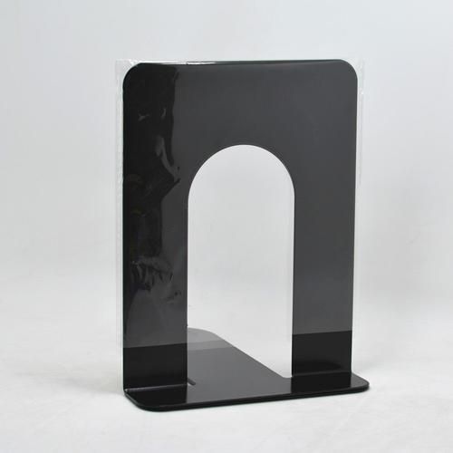 1 Pairs Metal Bookends Nonskid Heavy Duty Book Ends Supports For Books DVDs Magazines (Black)