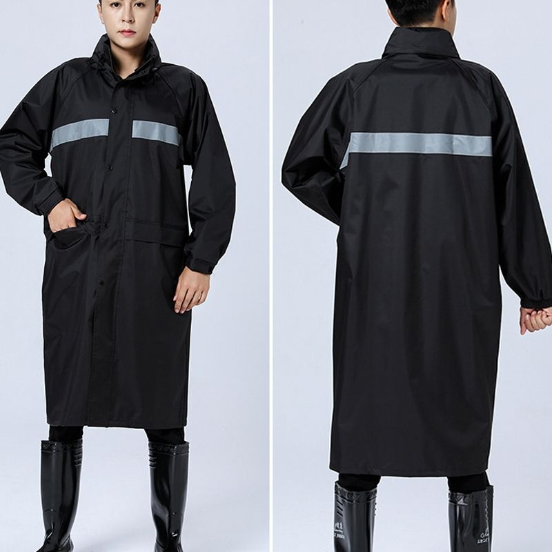 X18 Siamese Raincoat Outdoor Adult Reflective Riding Raincoat-Black