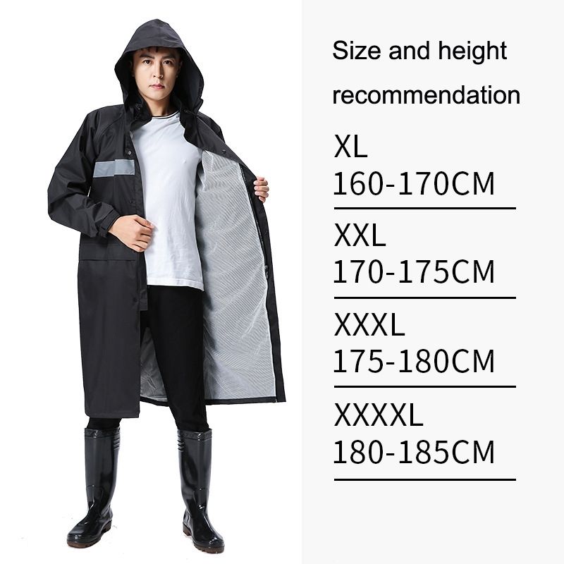 X18 Siamese Raincoat Outdoor Adult Reflective Riding Raincoat-Black