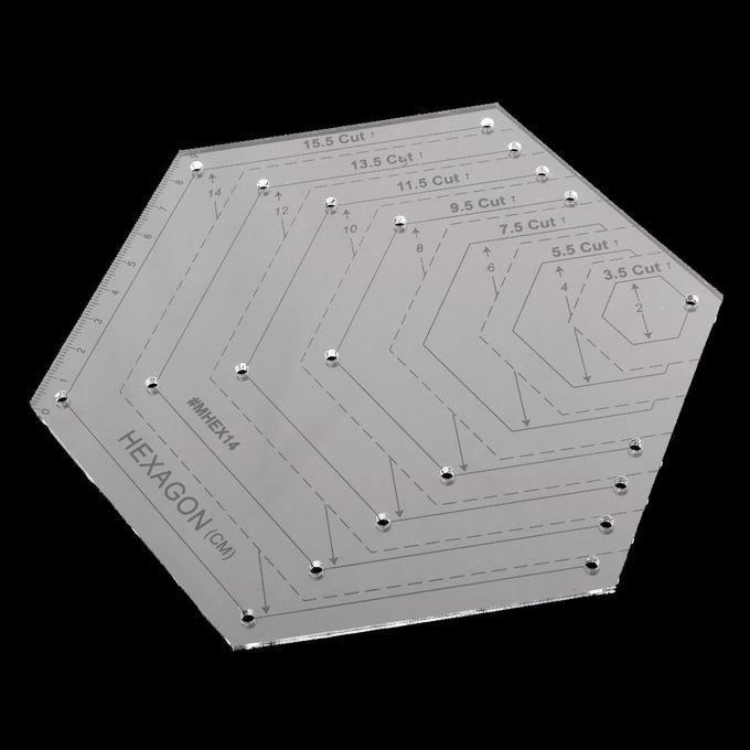 155 Cut Hexagon Shape Quilting Ruler Rotary  Template For DIY