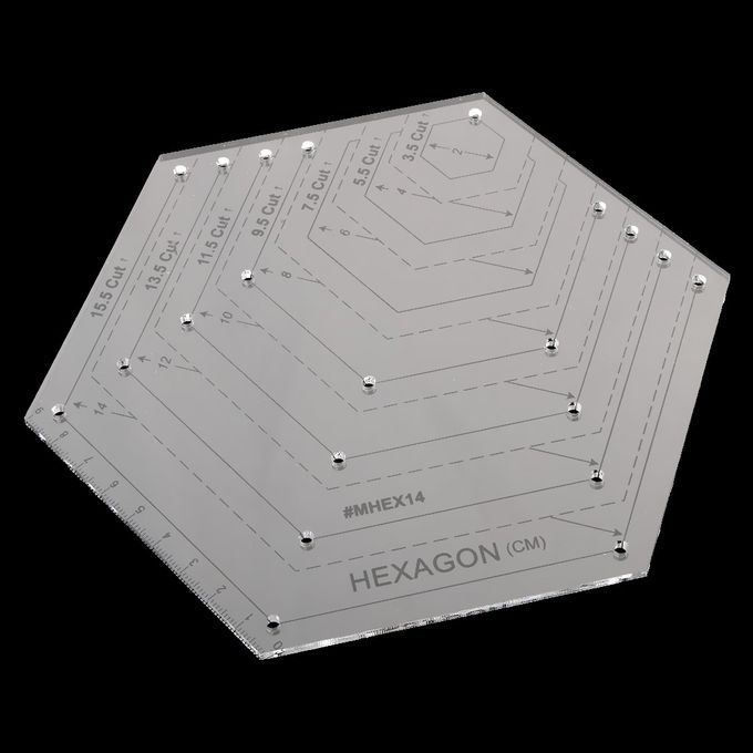 155 Cut Hexagon Shape Quilting Ruler Rotary  Template For DIY