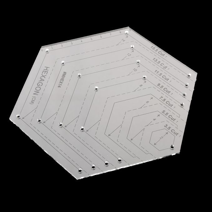 155 Cut Hexagon Shape Quilting Ruler Rotary  Template For DIY