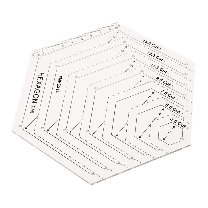 155 Cut Hexagon Shape Quilting Ruler Rotary  Template For DIY