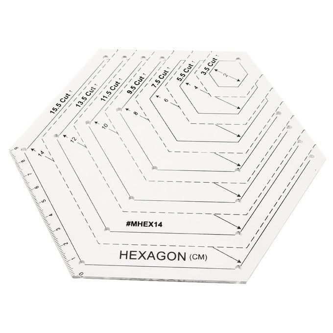 155 Cut Hexagon Shape Quilting Ruler Rotary  Template For DIY