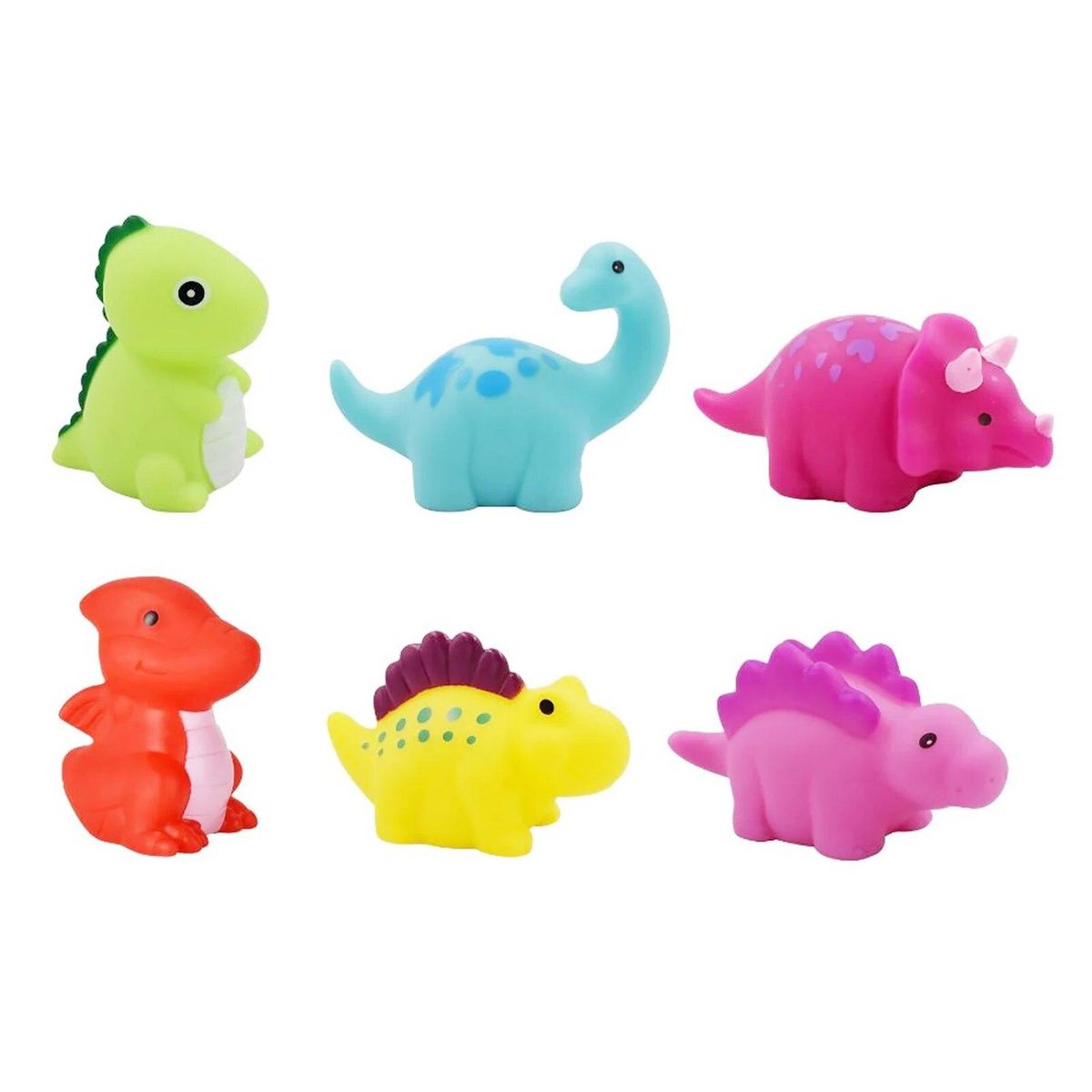 6pcs Cute Dinosaur Bathtub Birthday Toddler Swimming Pool Shower Vinyl Baby Bath Toy LED Light Up Waterproof Cartoon Floating