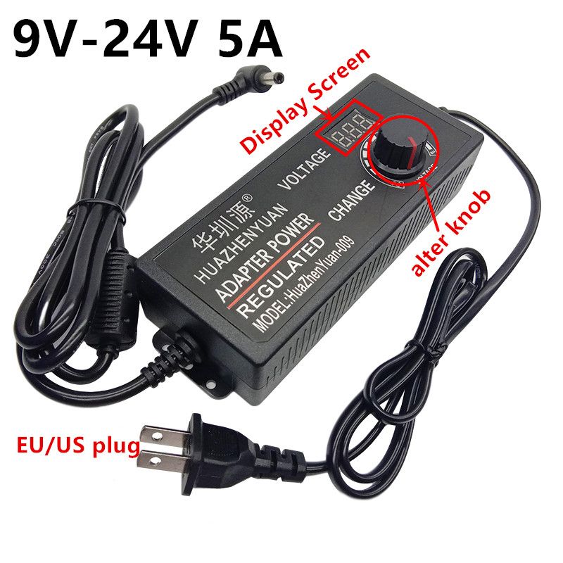 18V 24V 5A Dc Ac 12V Dc 9V-24V Regulated Adaptor Adjustable