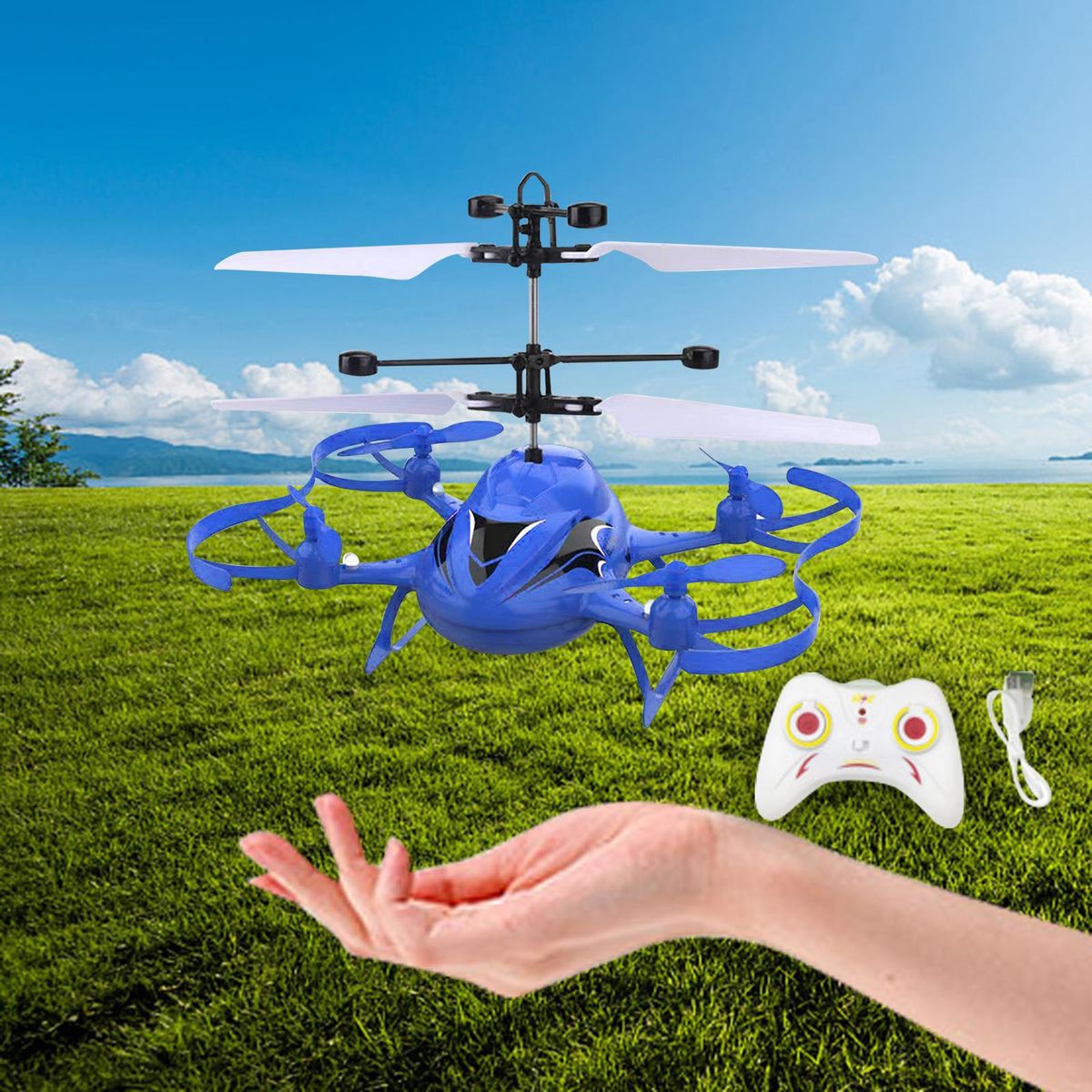 RC Induction Helicopter USB Battery Drop Resistant Style D
