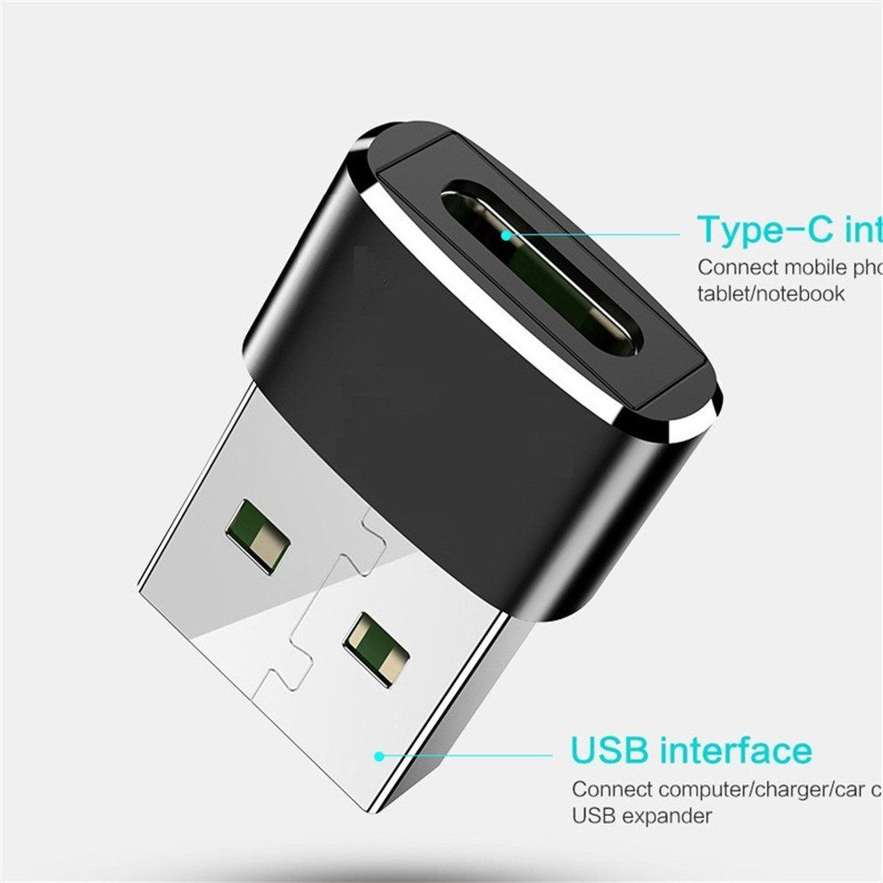 Adapter USB 3.0 Male To Female Type /  C OTG USB3.0 A Adapter USB C Converter For Macbook  For Nexus For Nokia N1 Black