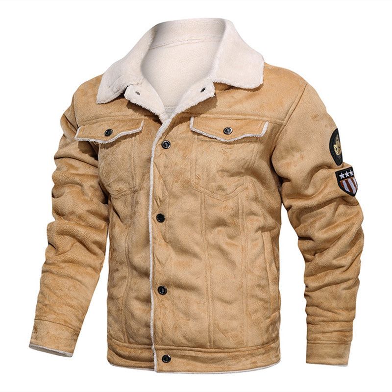 Mens Coats Retro Style Suede Leather Jacket