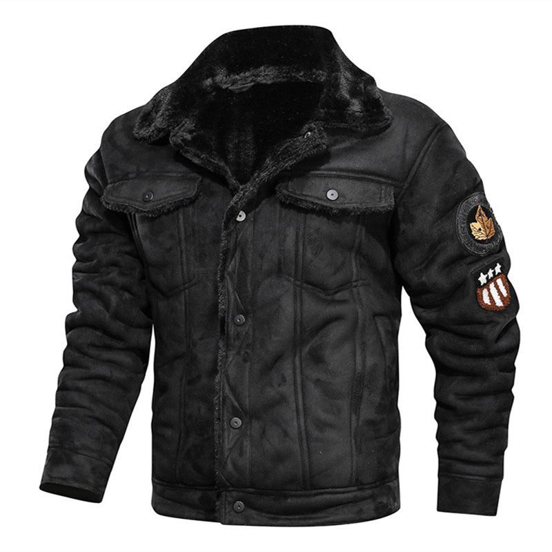 Mens Coats Retro Style Suede Leather Jacket