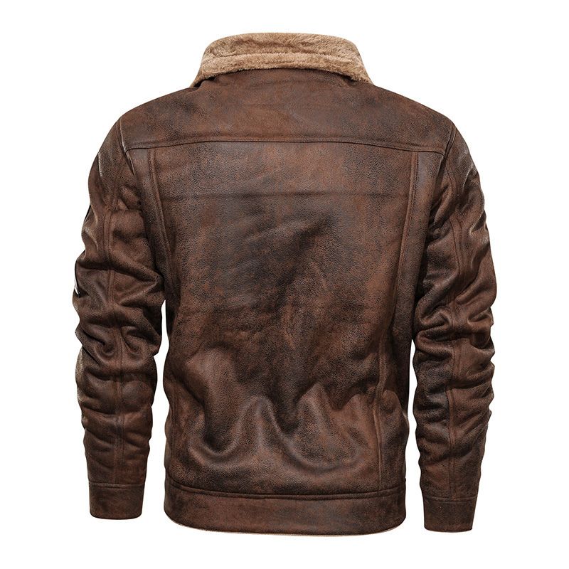 Mens Coats Retro Style Suede Leather Jacket