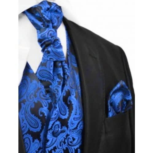Men's Floral Waistcoat  - Blue