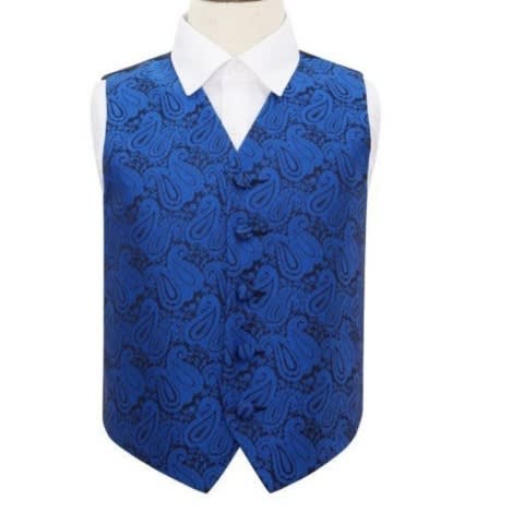 Men's Floral Waistcoat  - Blue