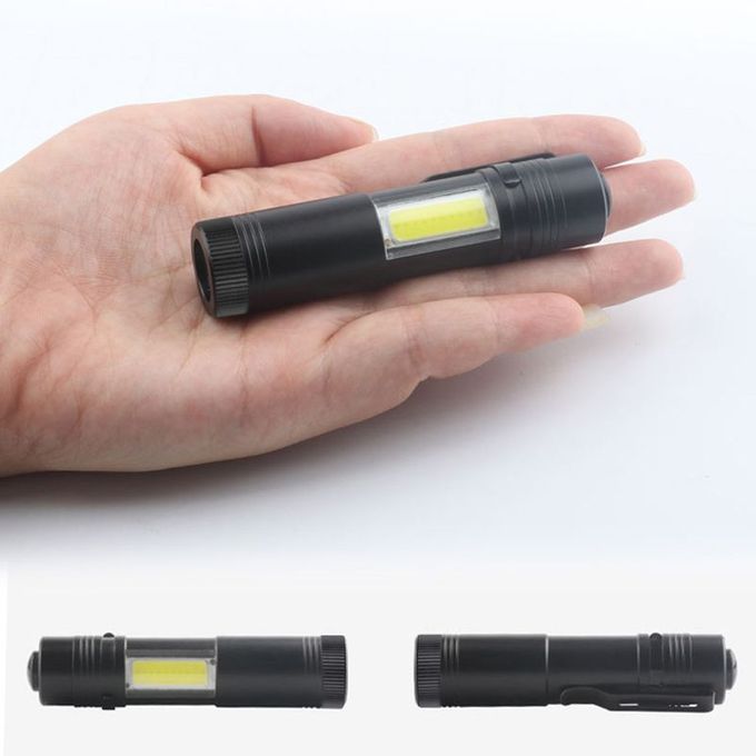 12000LM XPE Q5 +COB LED Flashlight 14500/AA 4 Modes Pocket Clip Torch Light Mini