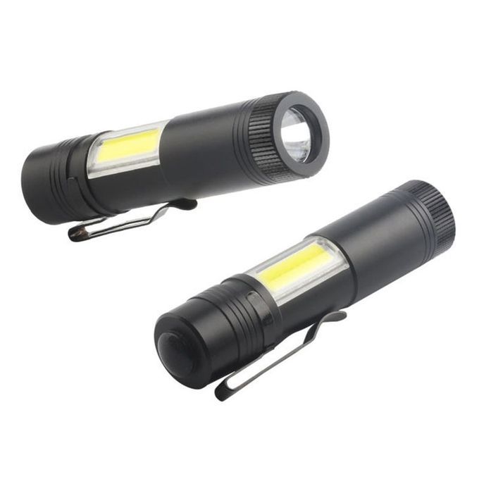 12000LM XPE Q5 +COB LED Flashlight 14500/AA 4 Modes Pocket Clip Torch Light Mini